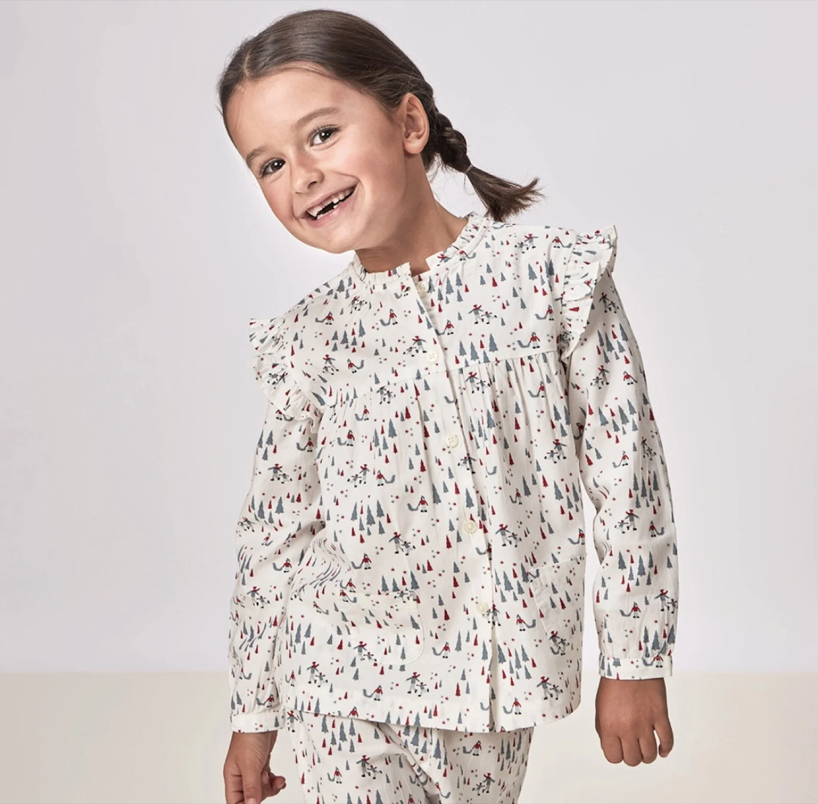 Girl's Cotton Twill Printed Pijama Set view 2