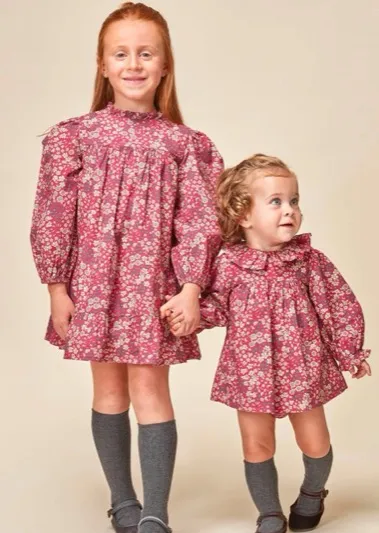 Printed Dress With Smocking In Waist Sleeve