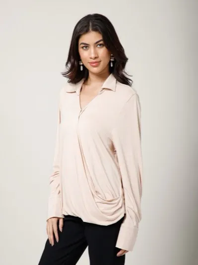 Blush Wrap Blouse