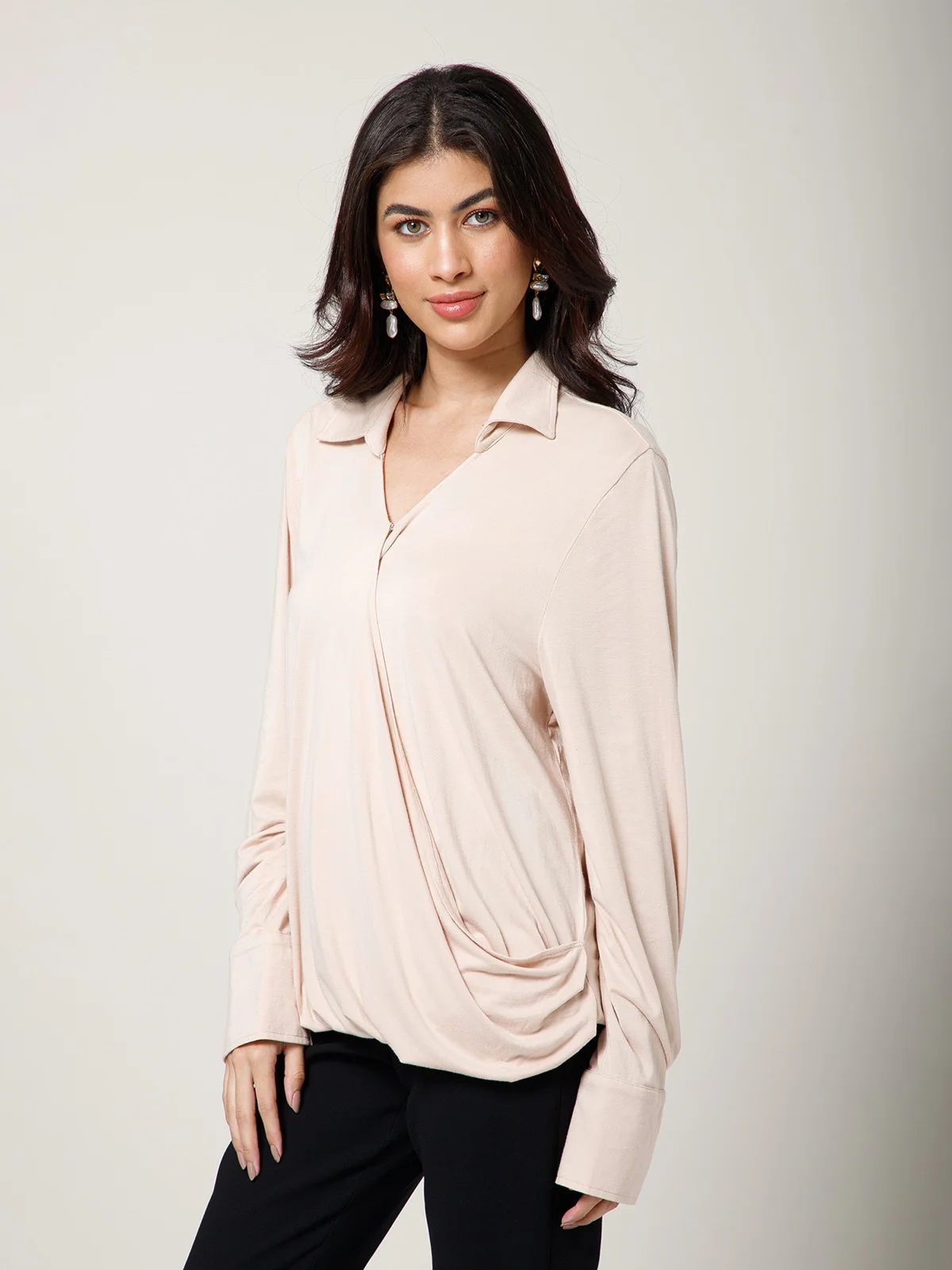 Blush Wrap Blouse