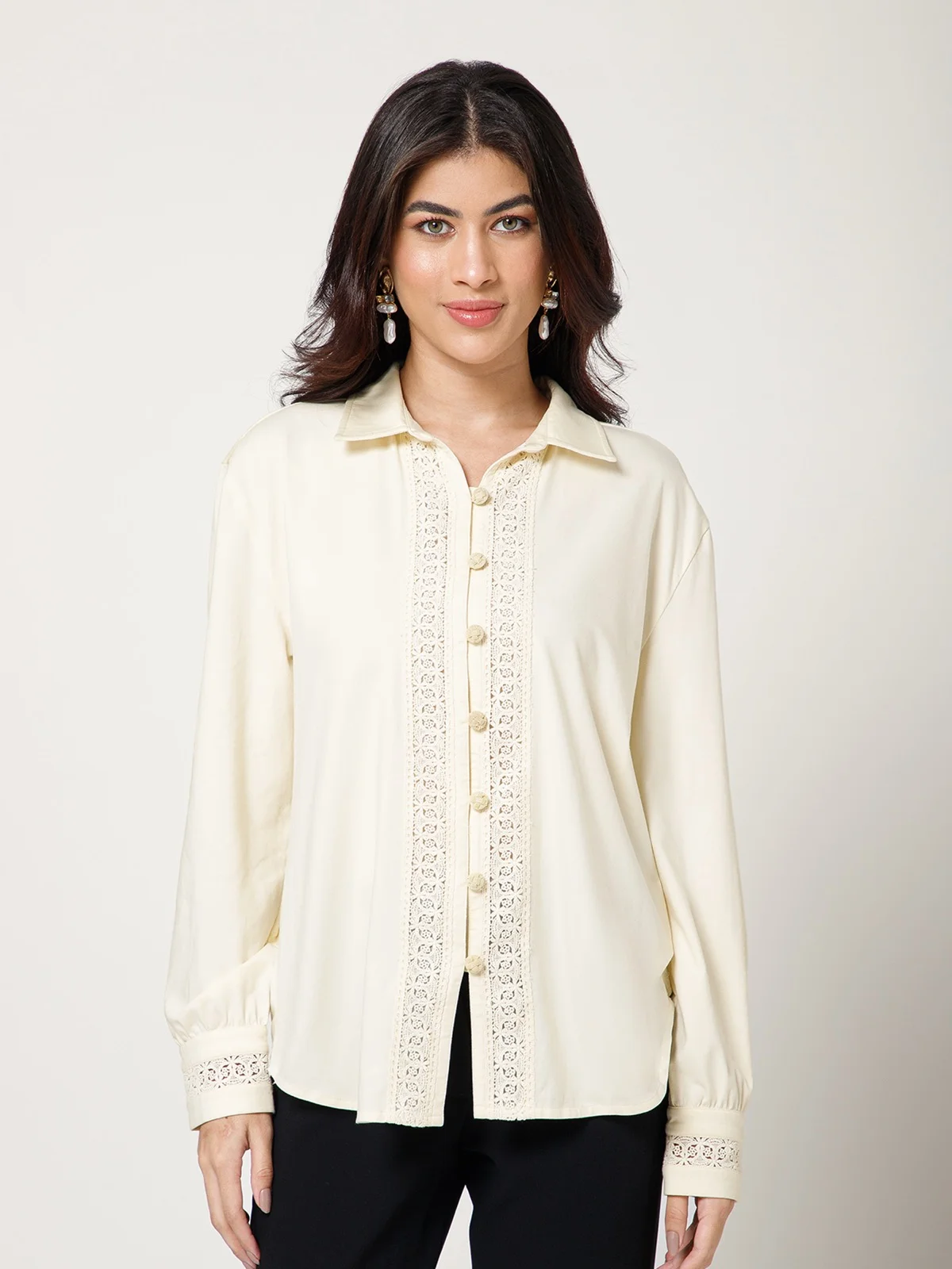 Cream Lace Shirt view 2