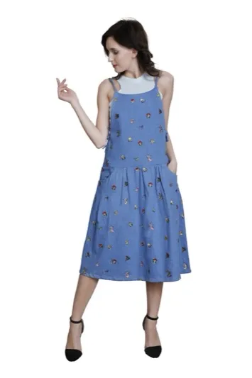 Embroidered Denim Sun Dress